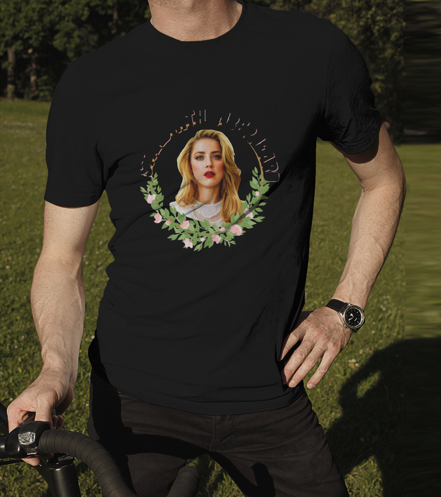 Chateau Bunny I Stand With Amber Heard Floral Wreath T-Shirt