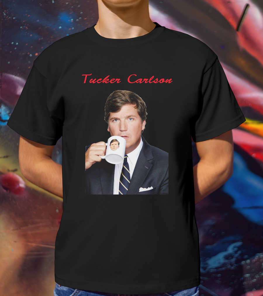 Tucker Carlson Drinking From A Personalized Mug T-Shirt