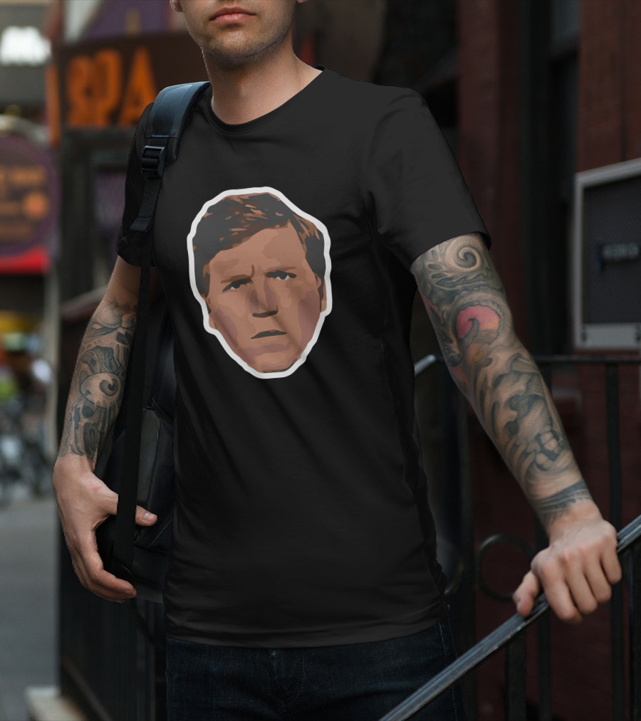Tucker Carlson Face Illustration Diagram T-Shirt