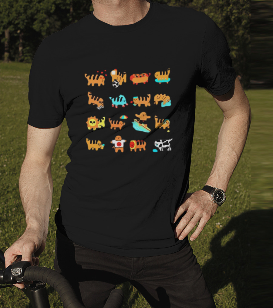 Cheese Puff Tiger Soccer Football Sushi Surfing Cow Pool Sun Tiger T-Shirt