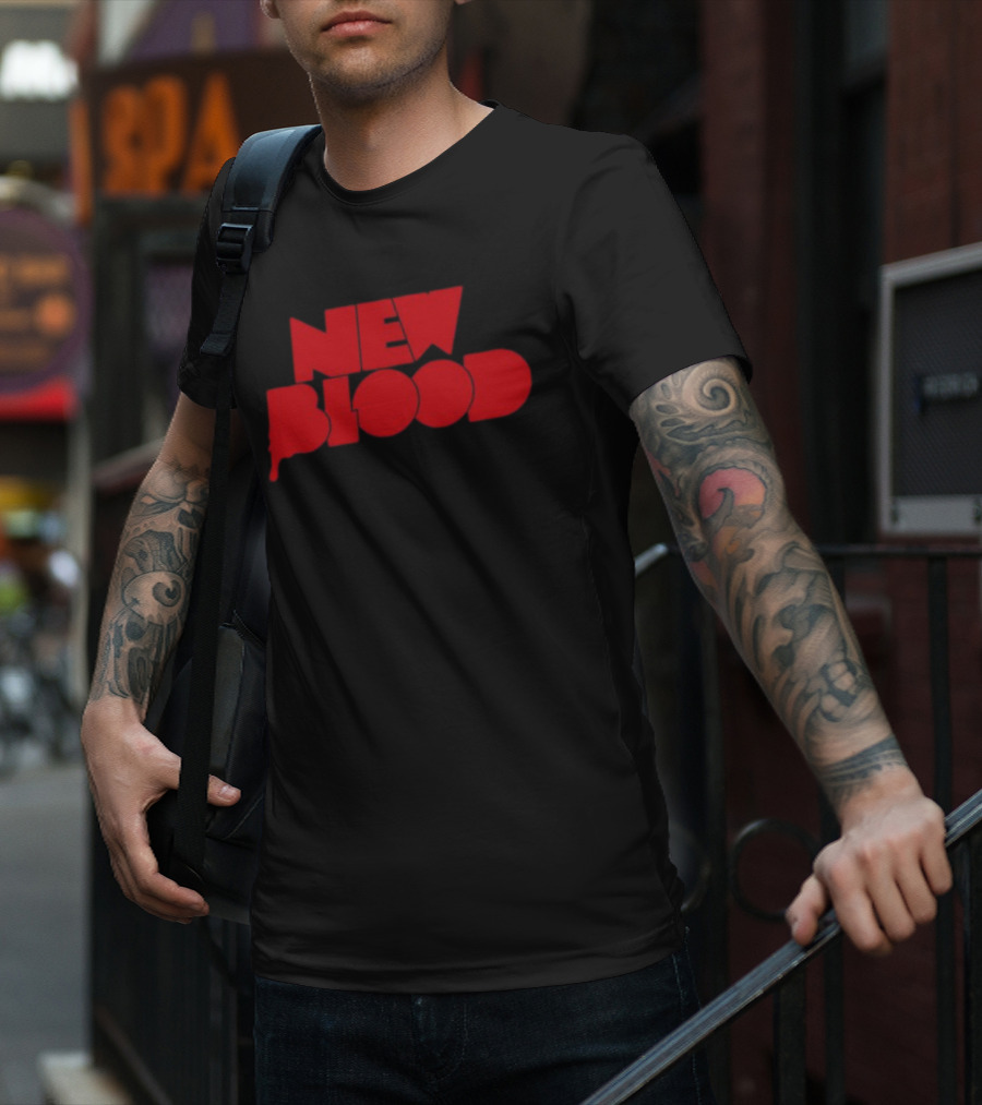 New Blood Dripping Lettering T-Shirt