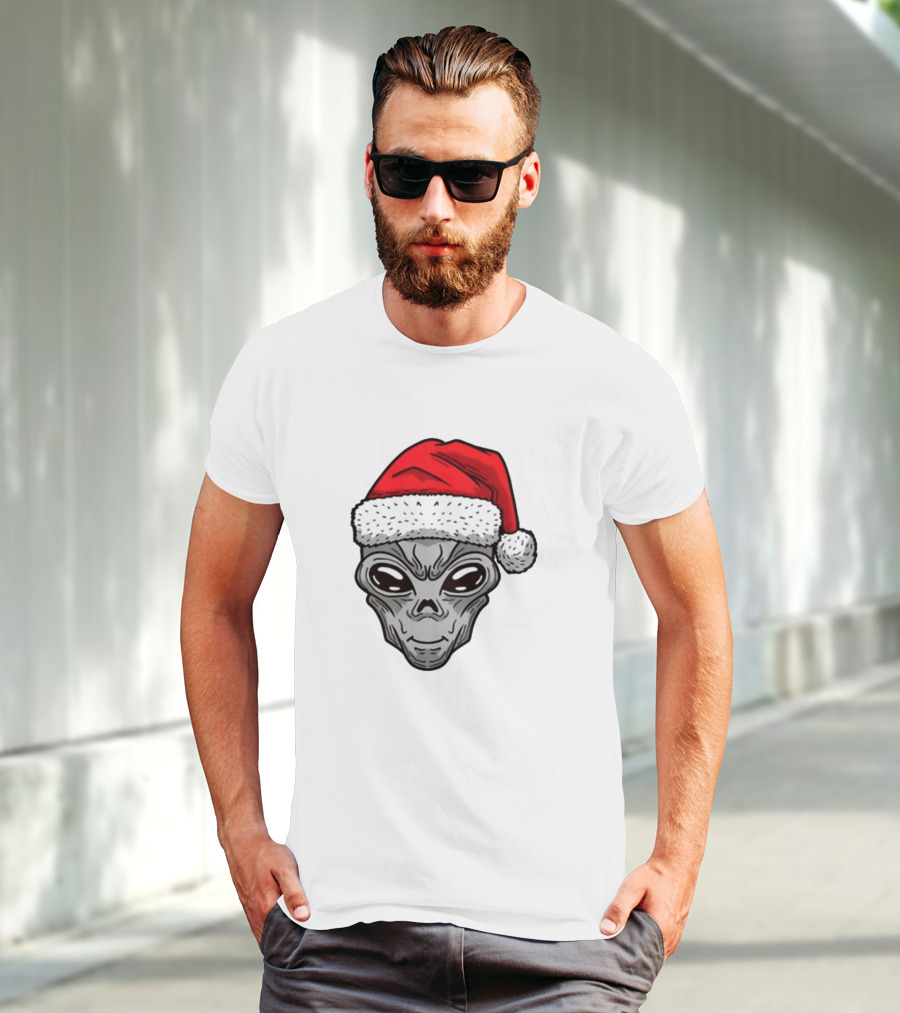 Xmas Santa Hat Alien Christmas T-Shirt