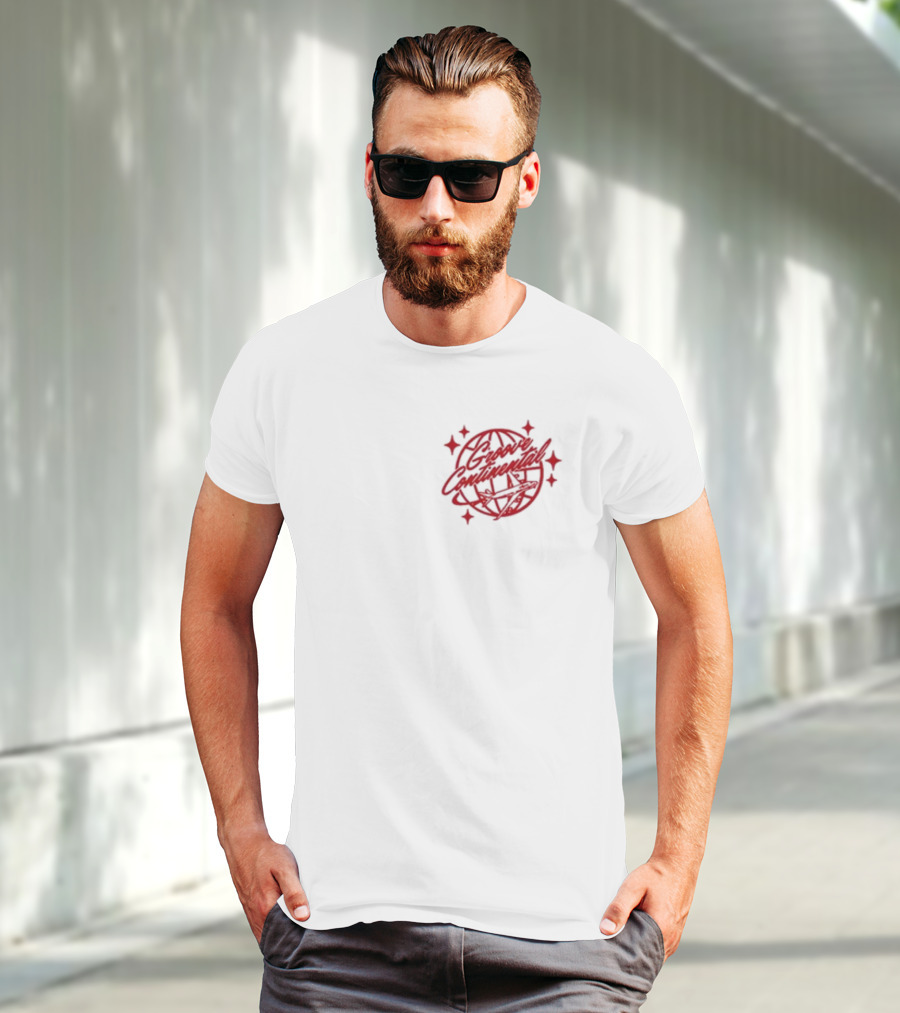 Yung Bae Groove Continental Red Globe Graphic With Stars T-Shirt