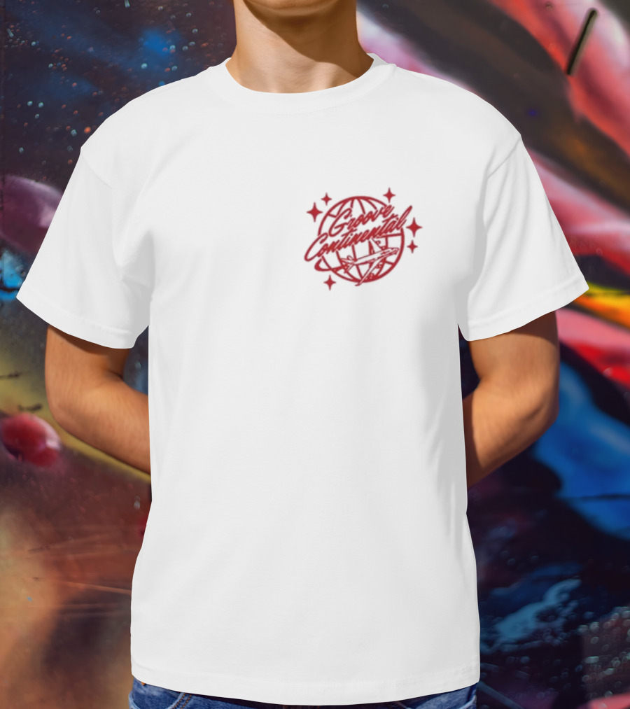 Yung Bae Groove Continental Red Globe Graphic With Stars T-Shirt