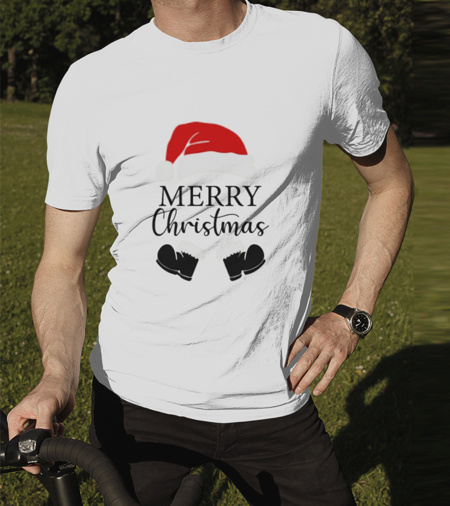 Merry Christmas Santa Hat And Boots Svg T-Shirt