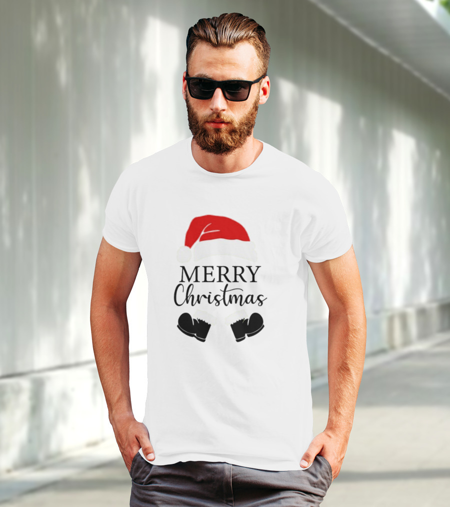 Merry Christmas Santa Hat And Boots Svg T-Shirt