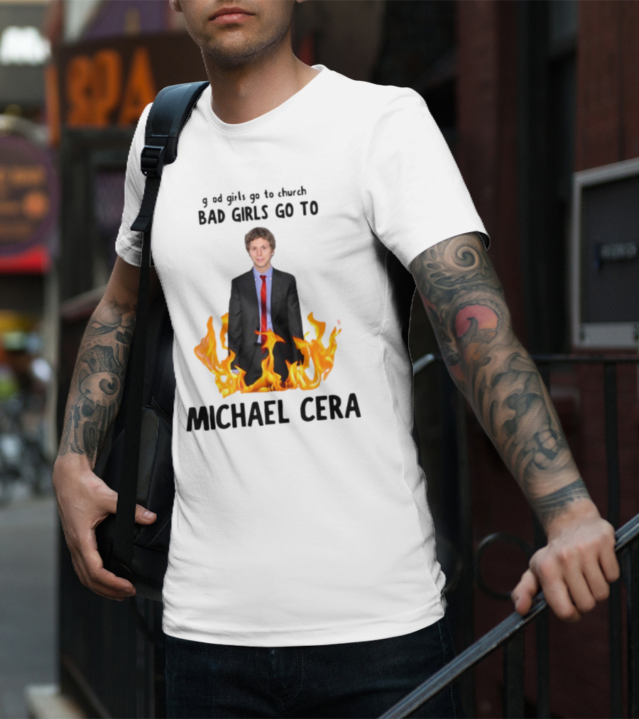 Bad Girls Go To Michael Cera Flame Suit T-Shirt