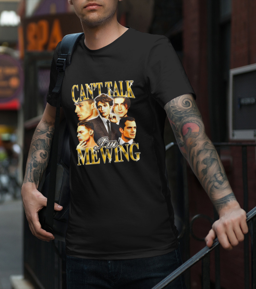 Can't Talk I'm Mewing Male Icons T-Shirt