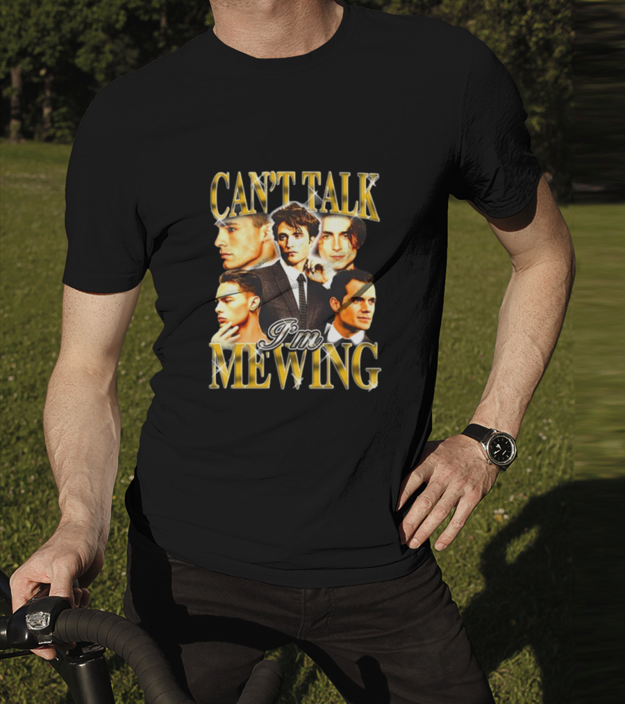Can't Talk I'm Mewing Male Icons T-Shirt