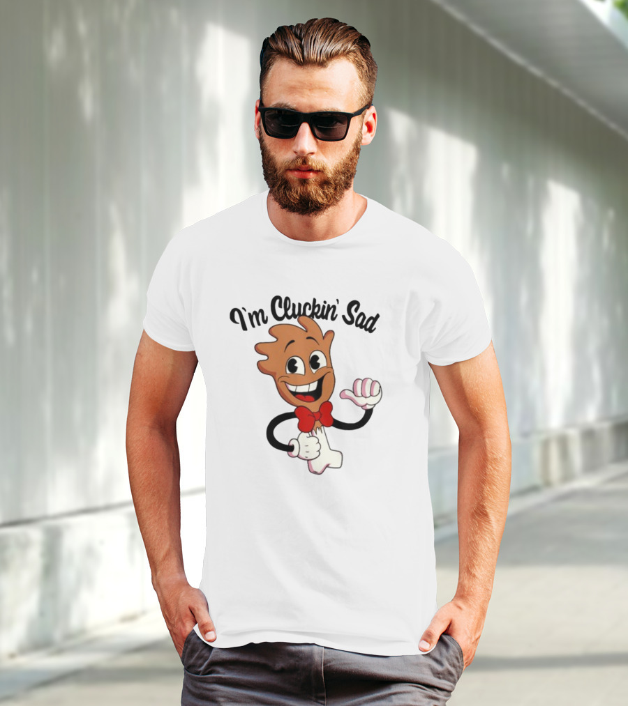 I'm Cluckin' Sad Cartoon Drumstick Character Bow Tie T-Shirt