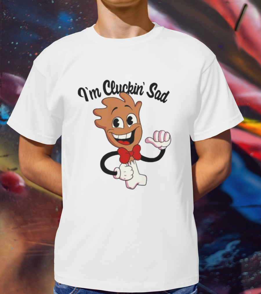 I'm Cluckin' Sad Cartoon Drumstick Character Bow Tie T-Shirt