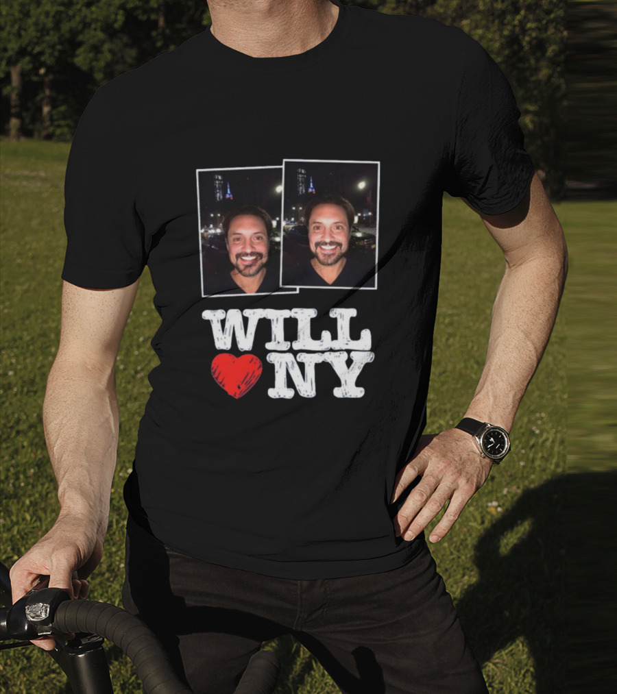 WILL ❤️ NY Two Smiling Faces Night Cityscape T-Shirt