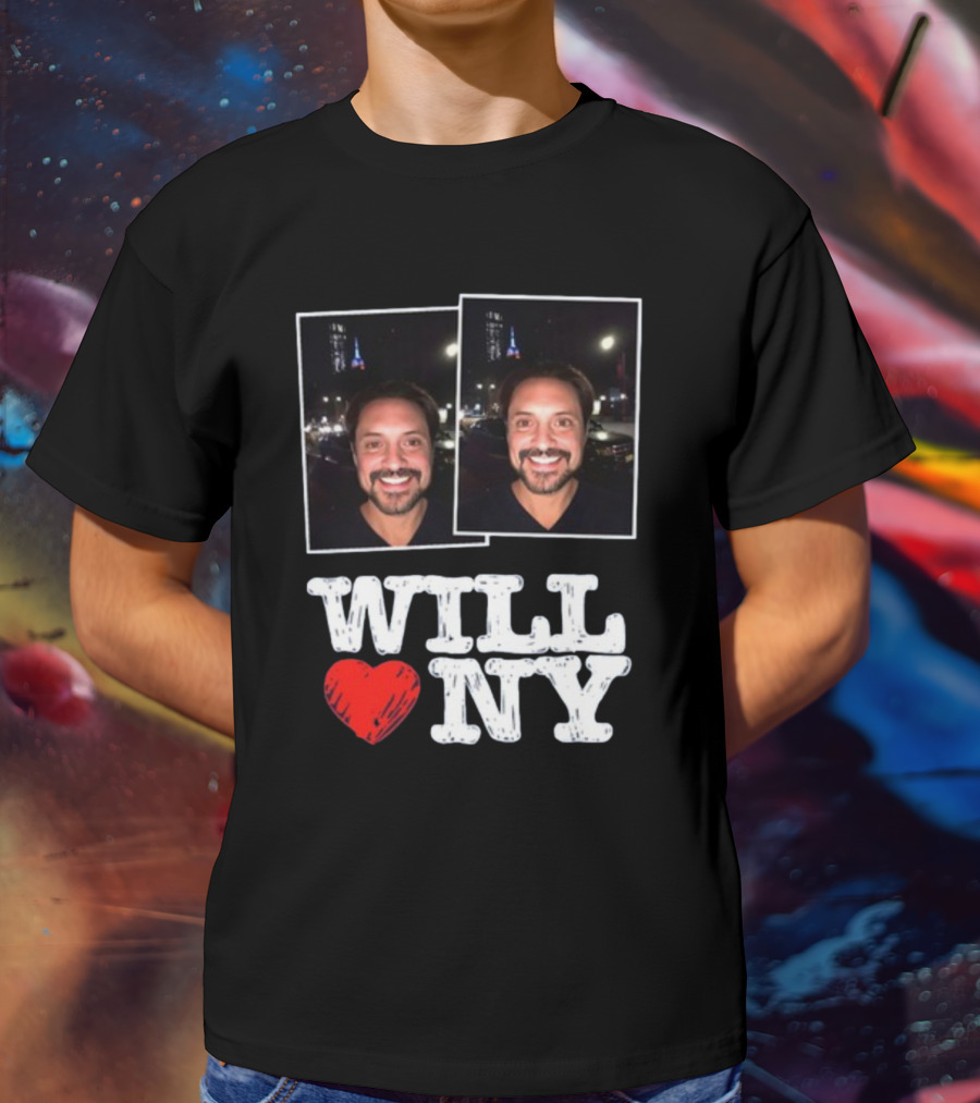 WILL ❤️ NY Two Smiling Faces Night Cityscape T-Shirt