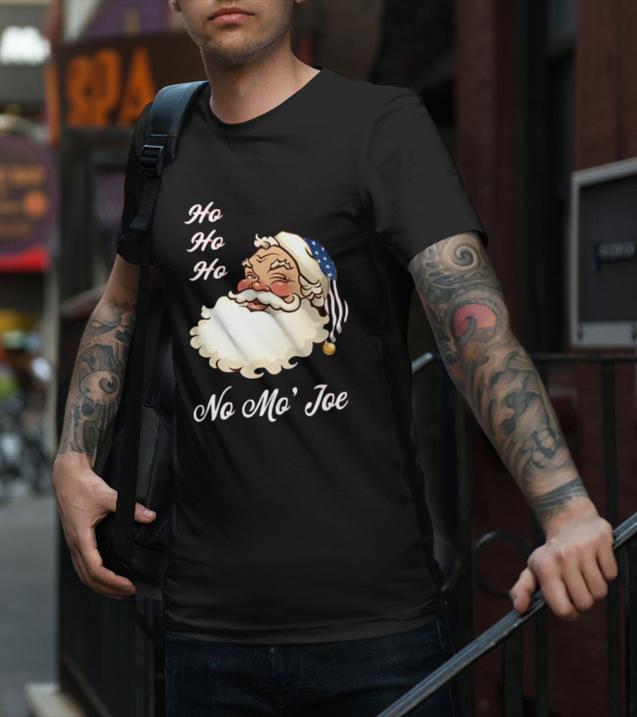 Ho Ho Ho No Mo’ Joe Patriotic Santa Hat Winking Santa T-Shirt