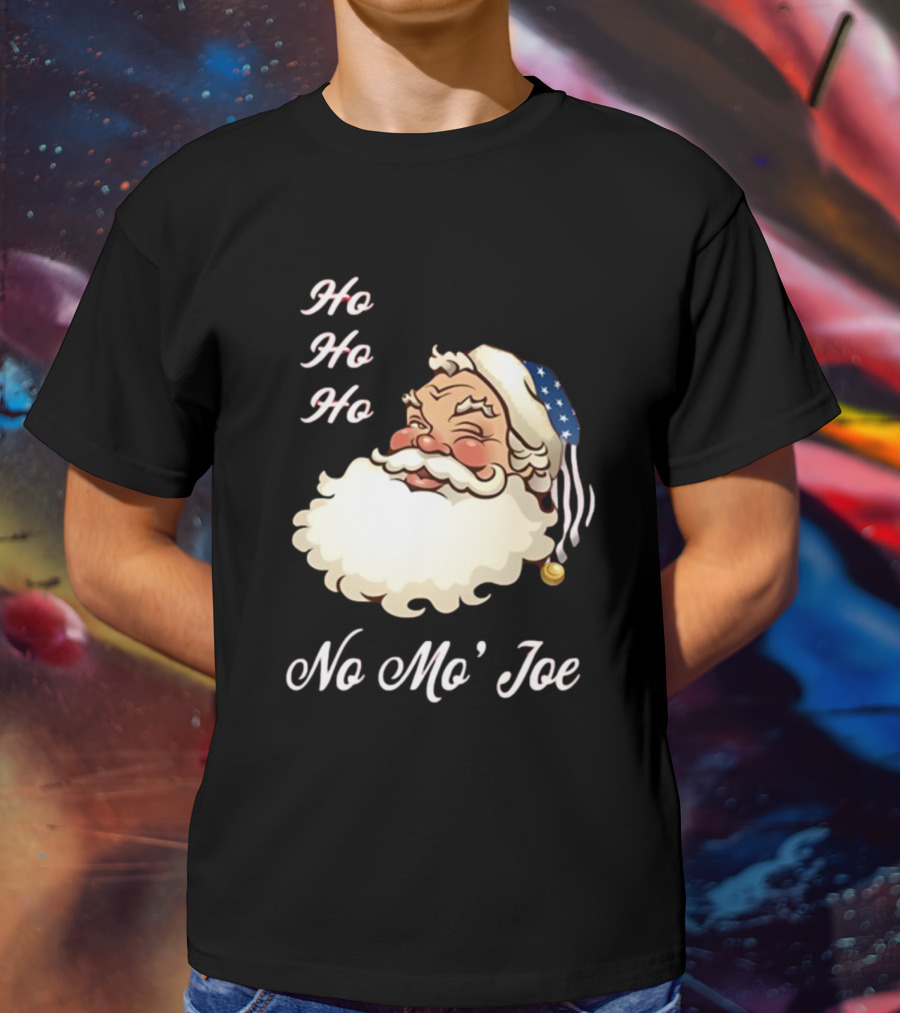 Ho Ho Ho No Mo’ Joe Patriotic Santa Hat Winking Santa T-Shirt