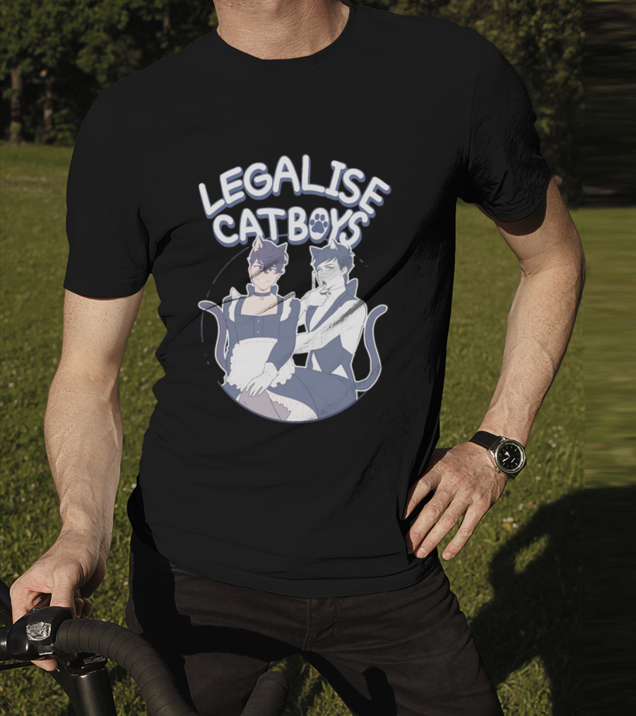 Legalise Catboys Anime Style Characters With Cat Ears And Tails T-Shirt