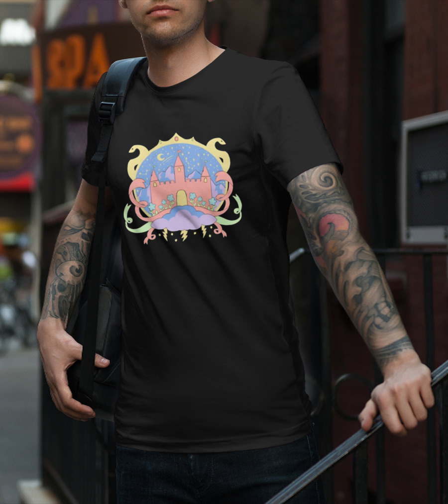 Holiday Castle Mystical Night With Serpents, Clouds, And Lightning T-Shirt