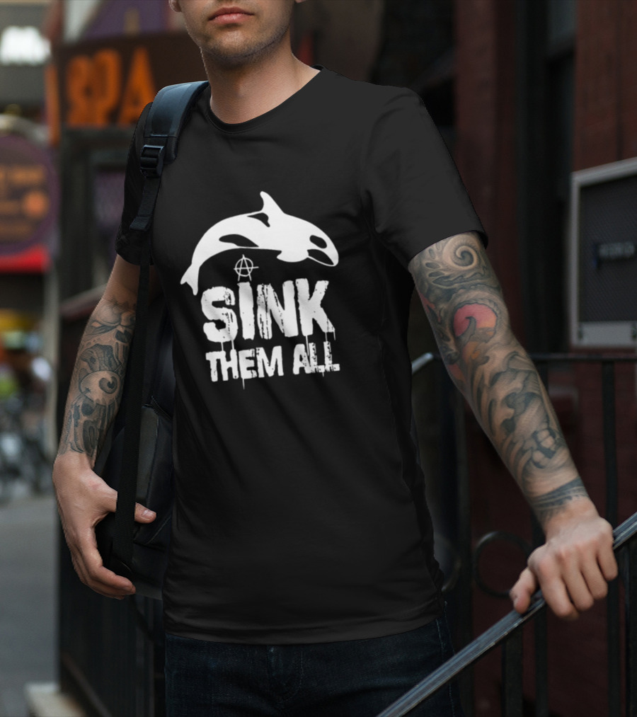 Antifascist Orca Sink Them All Anarchy T-Shirt