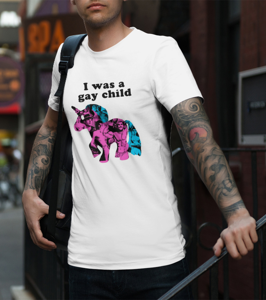 AndrewSylvesr Adrianandshane I Was A Gay Child Unicorn Collage T-Shirt