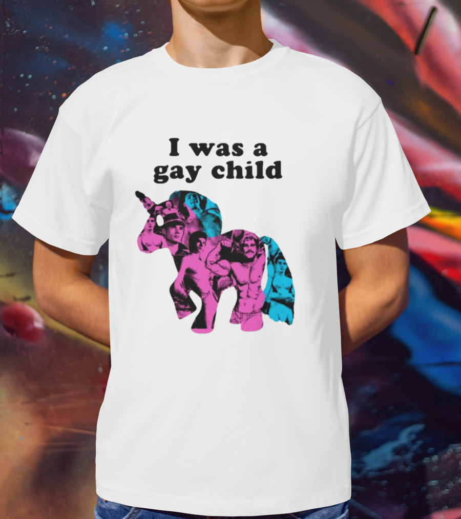 AndrewSylvesr Adrianandshane I Was A Gay Child Unicorn Collage T-Shirt