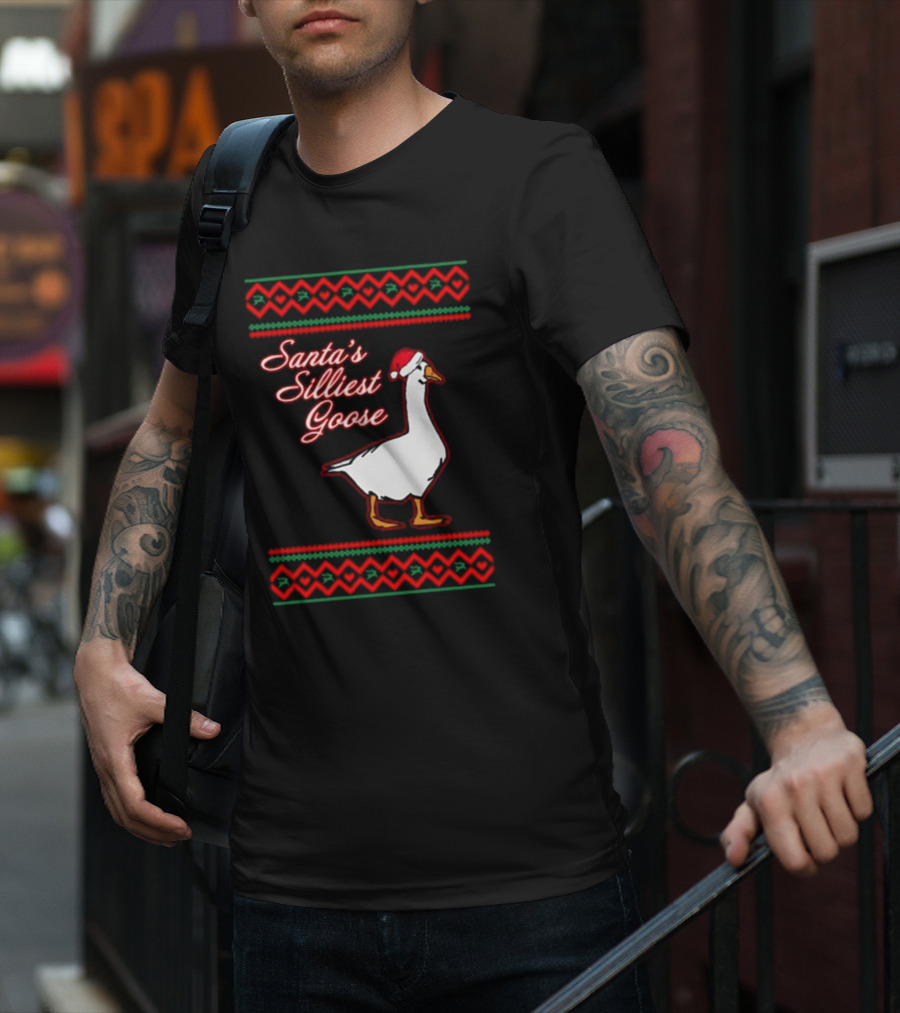 Santa's Silliest Goose Festive Holiday T-Shirt