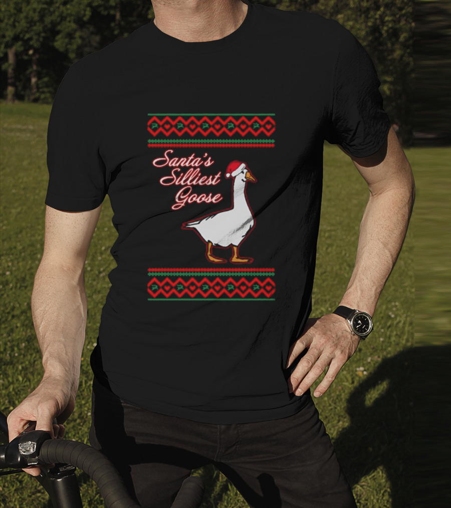Santa's Silliest Goose Festive Holiday T-Shirt