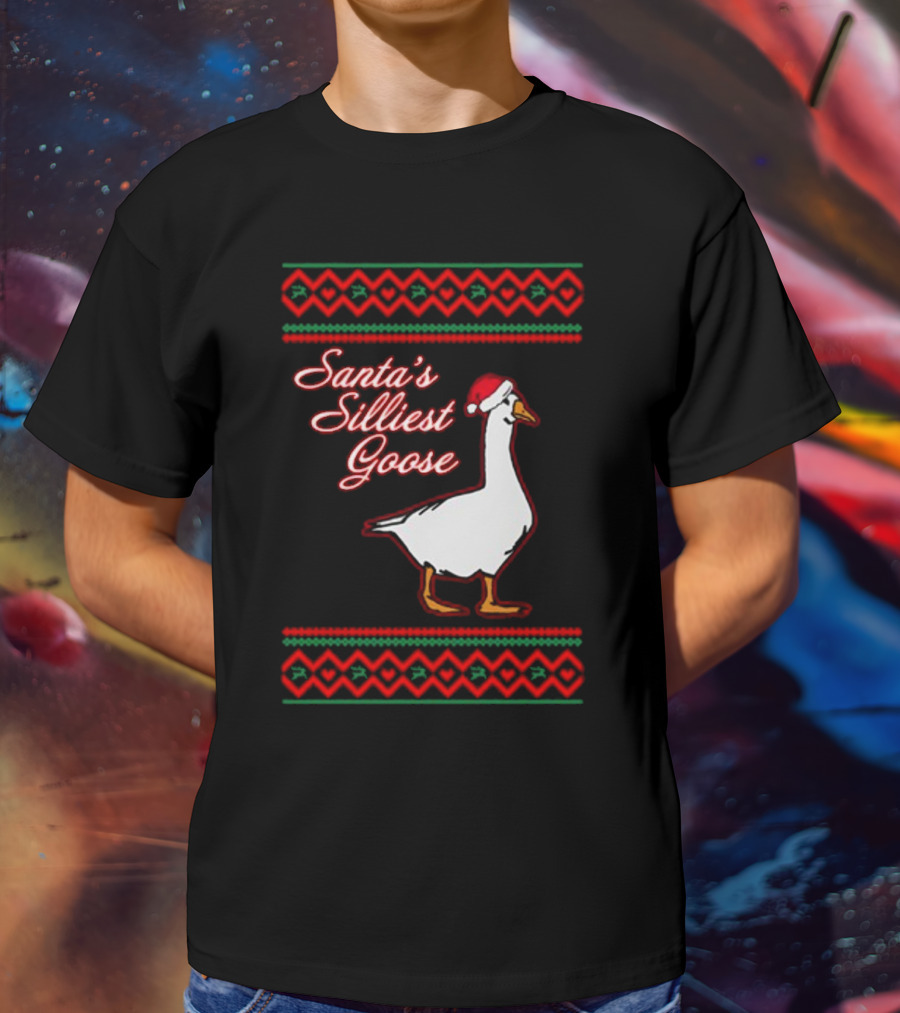 Santa's Silliest Goose Festive Holiday T-Shirt
