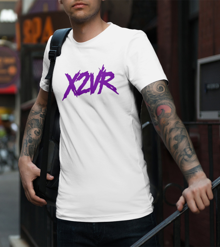 X2vr Grunge Purple Distressed Brushstroke T-Shirt
