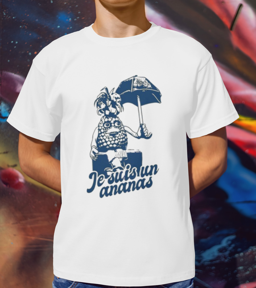 Retrokid Je Suis Un Ananas Pineapple Character With Umbrella T-Shirt