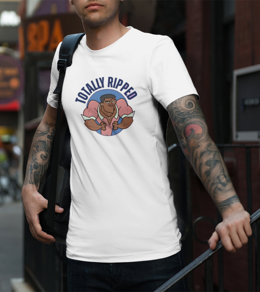 Totally Ripped Cartoon Character Flexing Muscles T-Shirt
