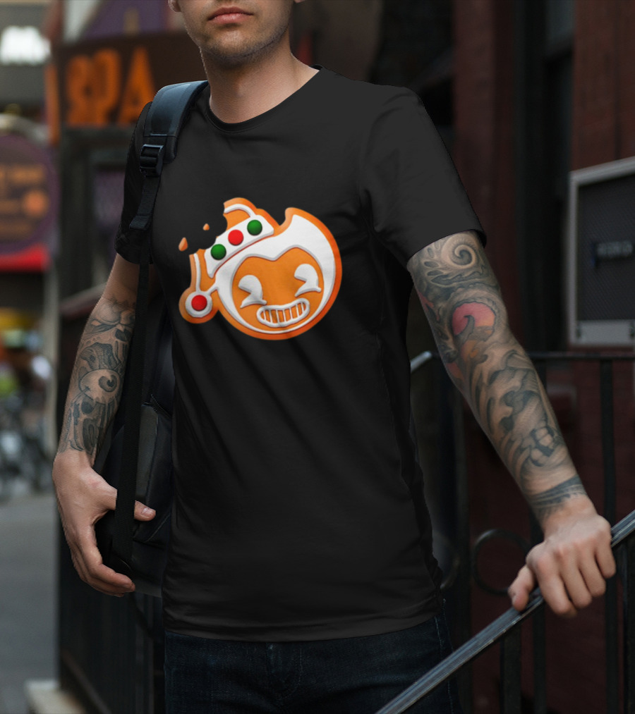 Bendy Gingerbread Christmas Cookie Bite T-Shirt