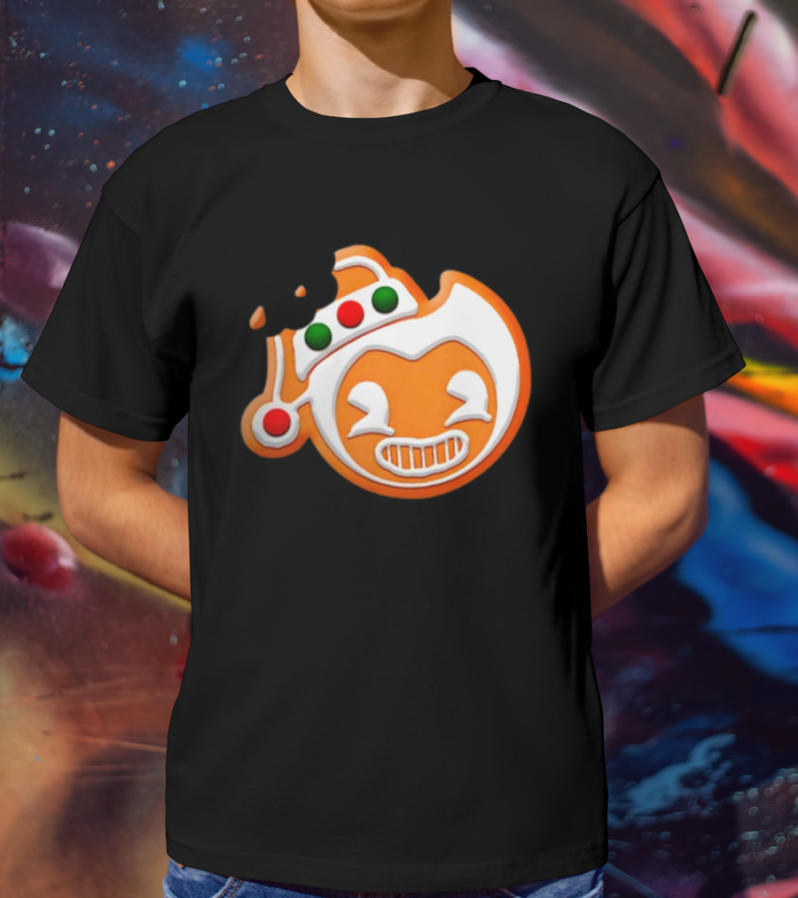 Bendy Gingerbread Christmas Cookie Bite T-Shirt