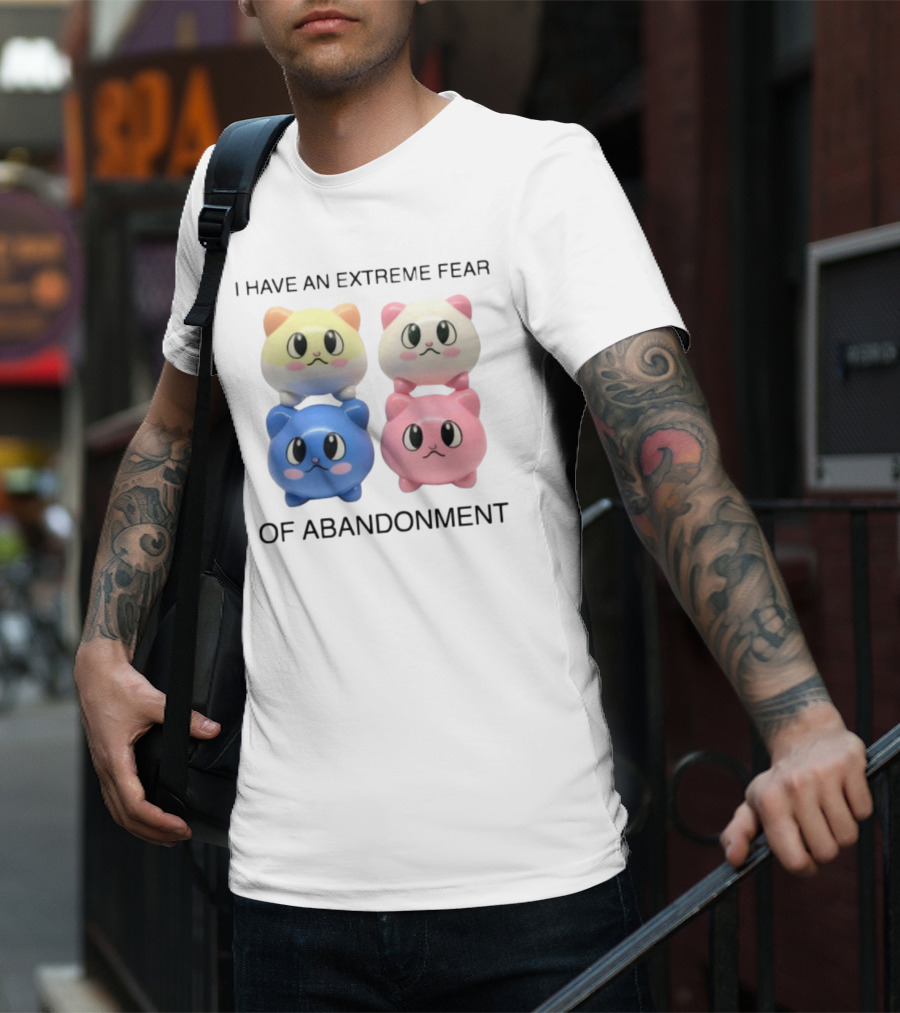 Kikillopieces I Have An Extreme Fear Of Abandonment Kawaii Cats T-Shirt