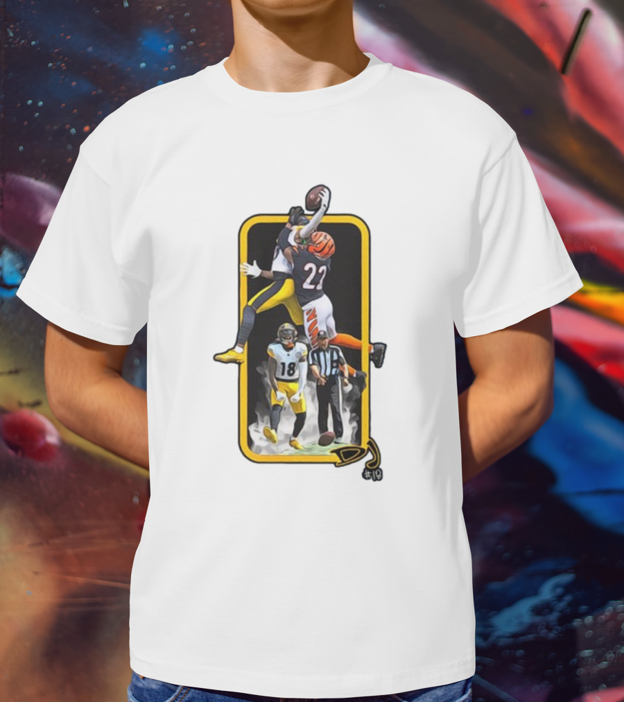 DJ #18 Big Play Football Match Jump Clash T-Shirt