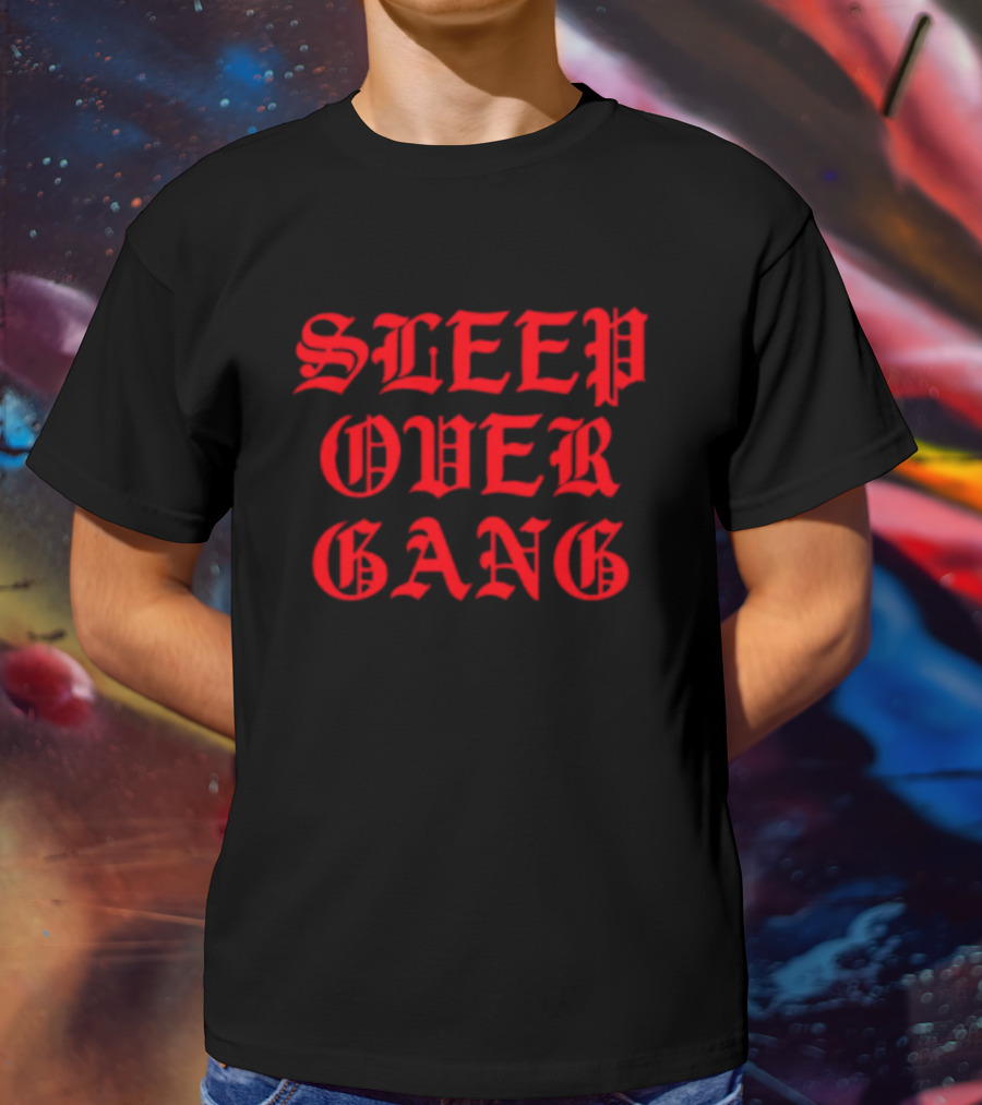 Sleep Over Gang Gothic Font Pajama Party T-Shirt