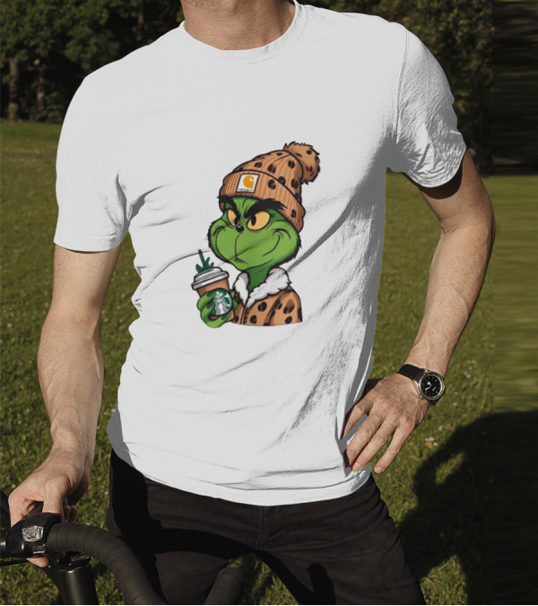 The Grinch Carhartt Beanie Starbucks Christmas T-Shirt