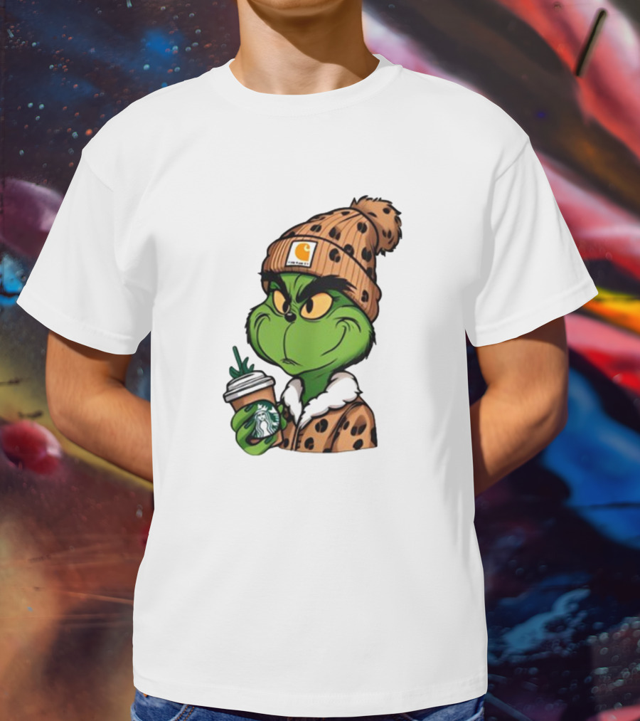 The Grinch Carhartt Beanie Starbucks Christmas T-Shirt