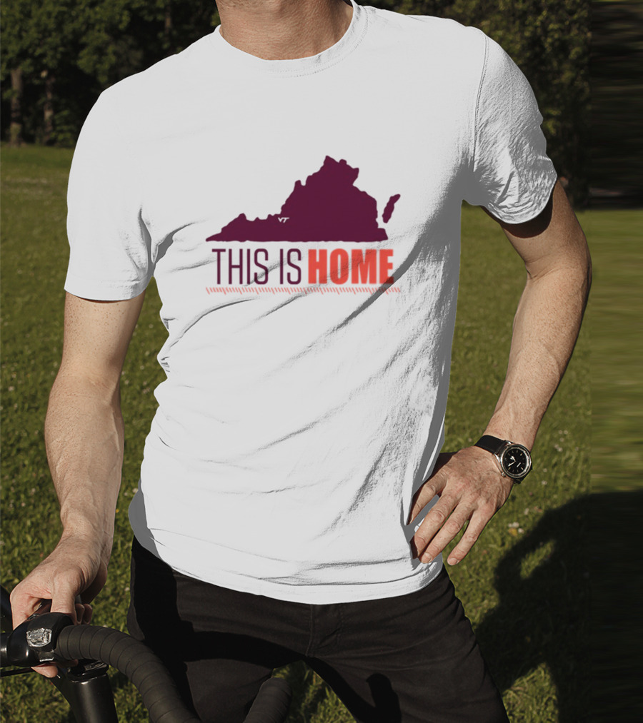 Virginia Tech Football Win This Is Home Virginia Outline T-Shirt