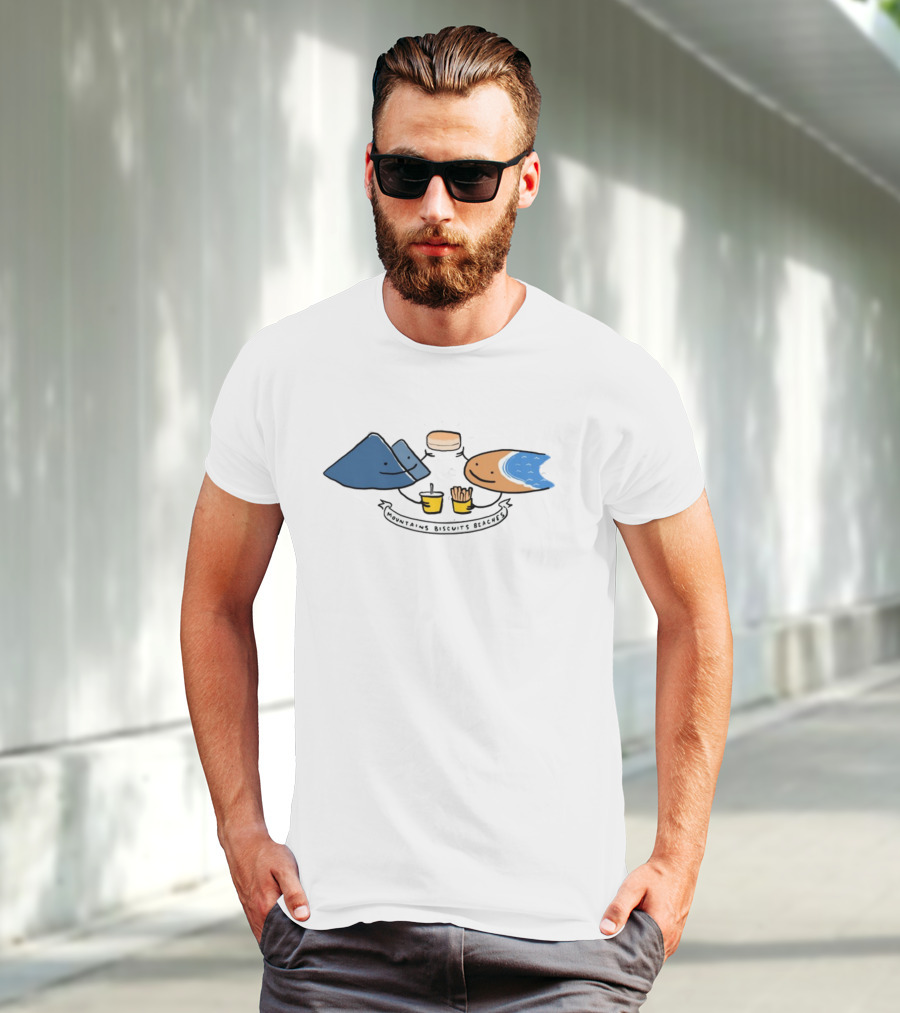 Mountains Biscuits Beaches Cute Food And Nature Image T-Shirt
