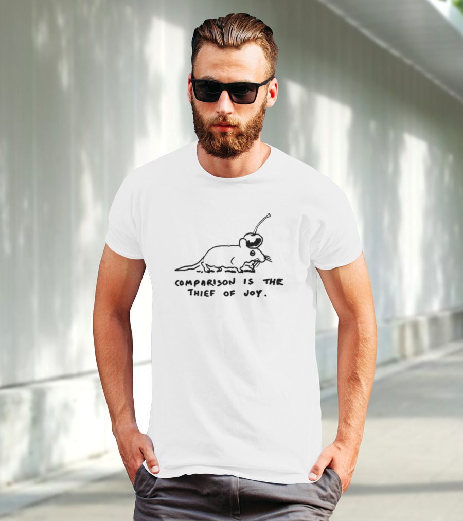 Comparison Is The Thief Of Joy Mouse Cherry Balloon T-Shirt