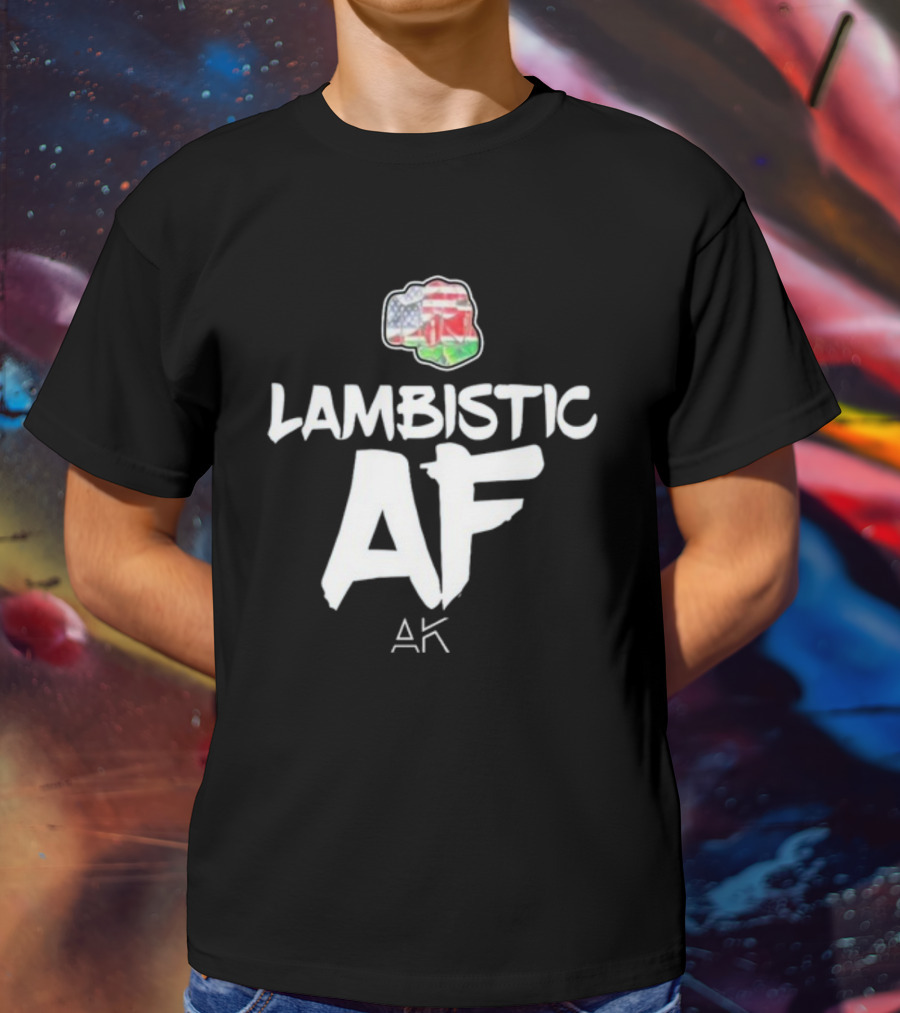 Lambistic AF American Kenyan Flag Map T-Shirt