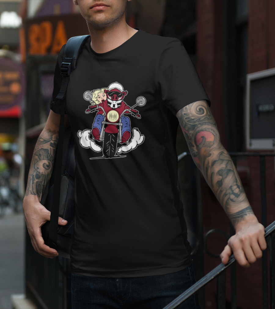 The Prodigal Son Returns Motorcycle Adventure With Pig Rider And Blonde Companion T-Shirt