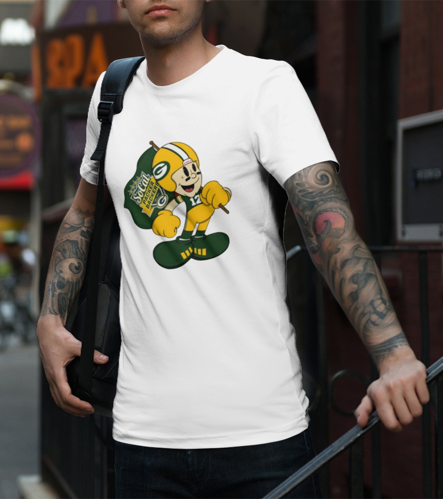 Socal Packer Backers 12 Retro Cartoon Football Character T-Shirt