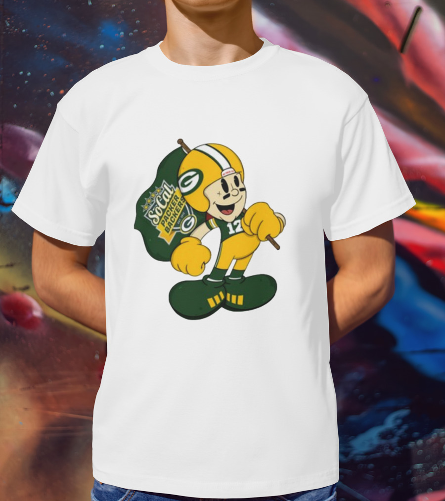 Socal Packer Backers 12 Retro Cartoon Football Character T-Shirt