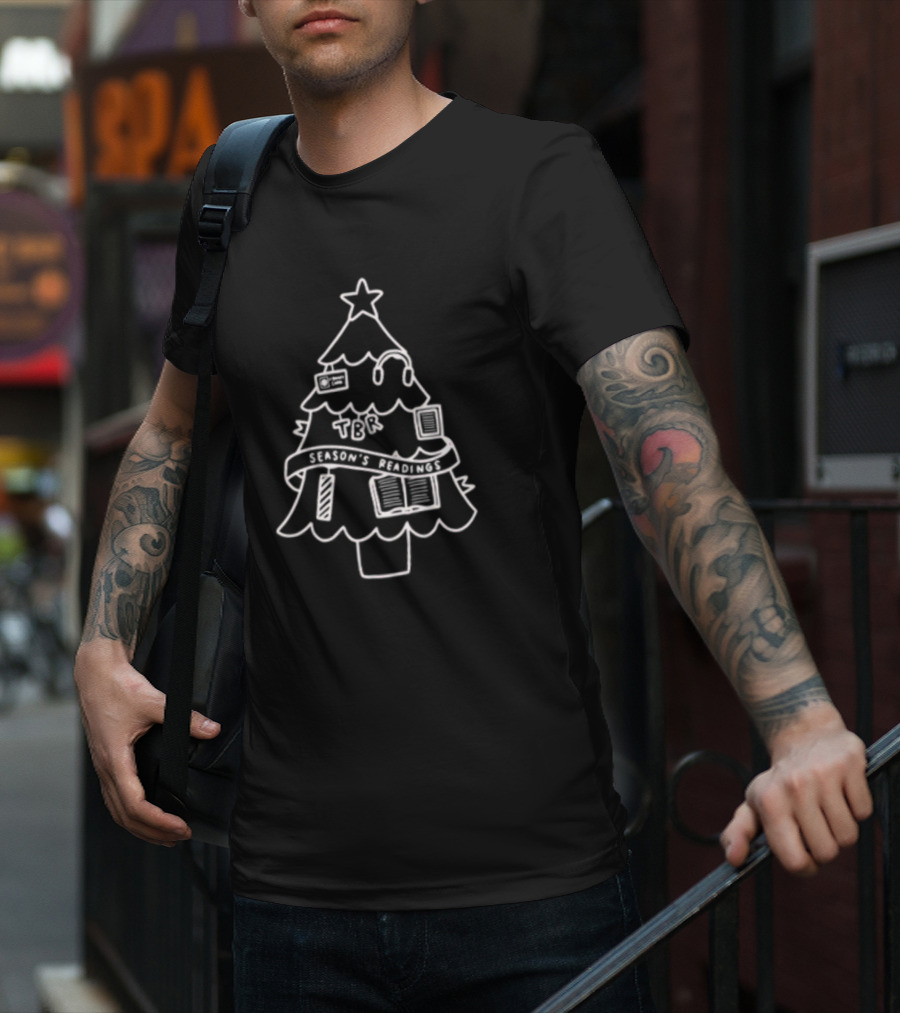 Season's Readings TBR Christmas Tree Book Stack T-Shirt