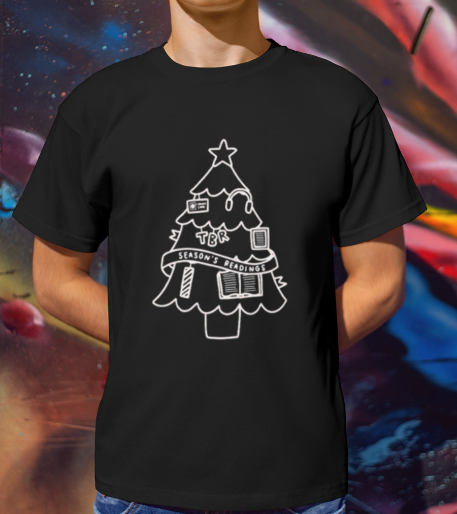 Season's Readings TBR Christmas Tree Book Stack T-Shirt