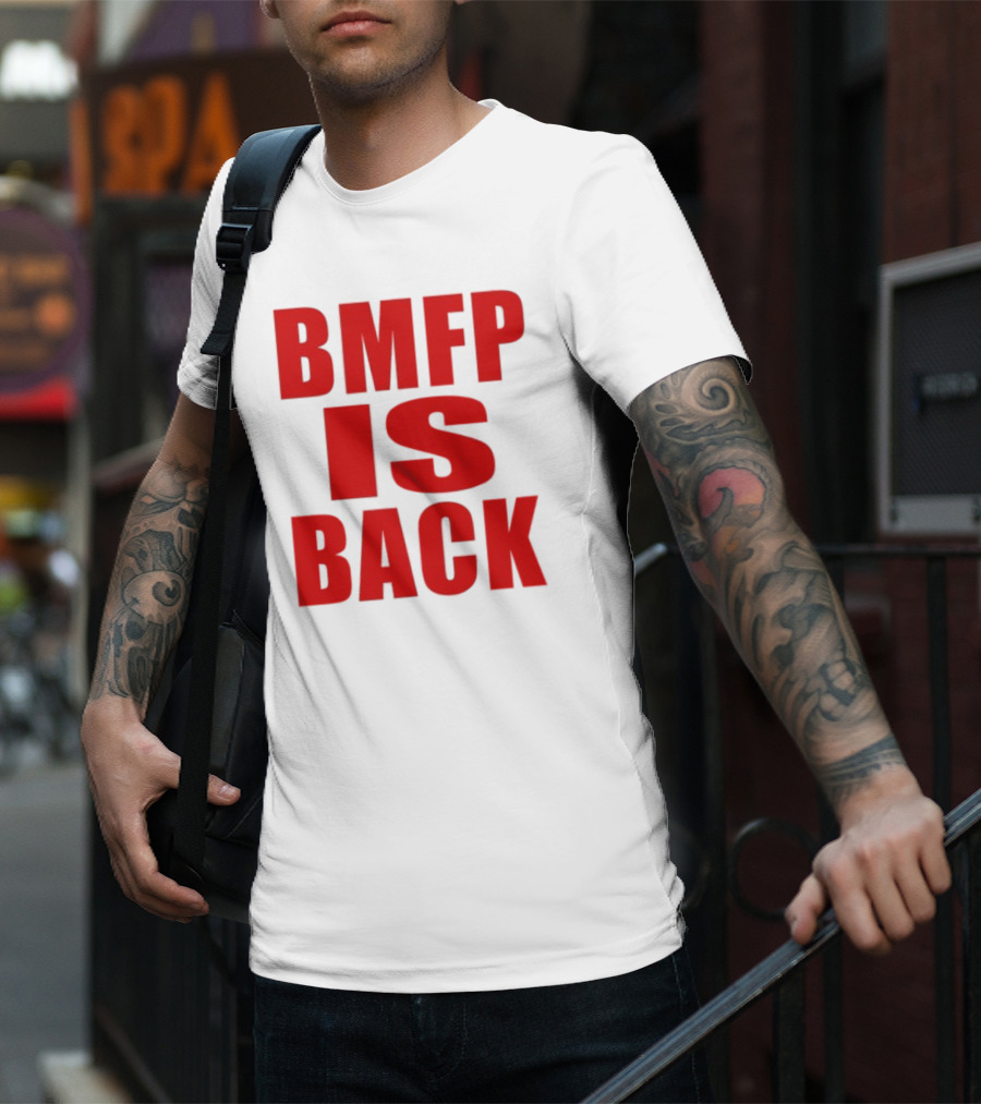 John Nabors BMFP Is Back Text In Bold Red T-Shirt