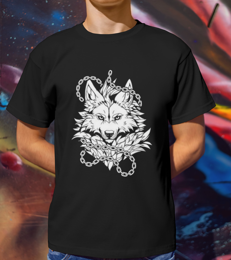 Wolf Head Enclosed By Chains T-Shirt