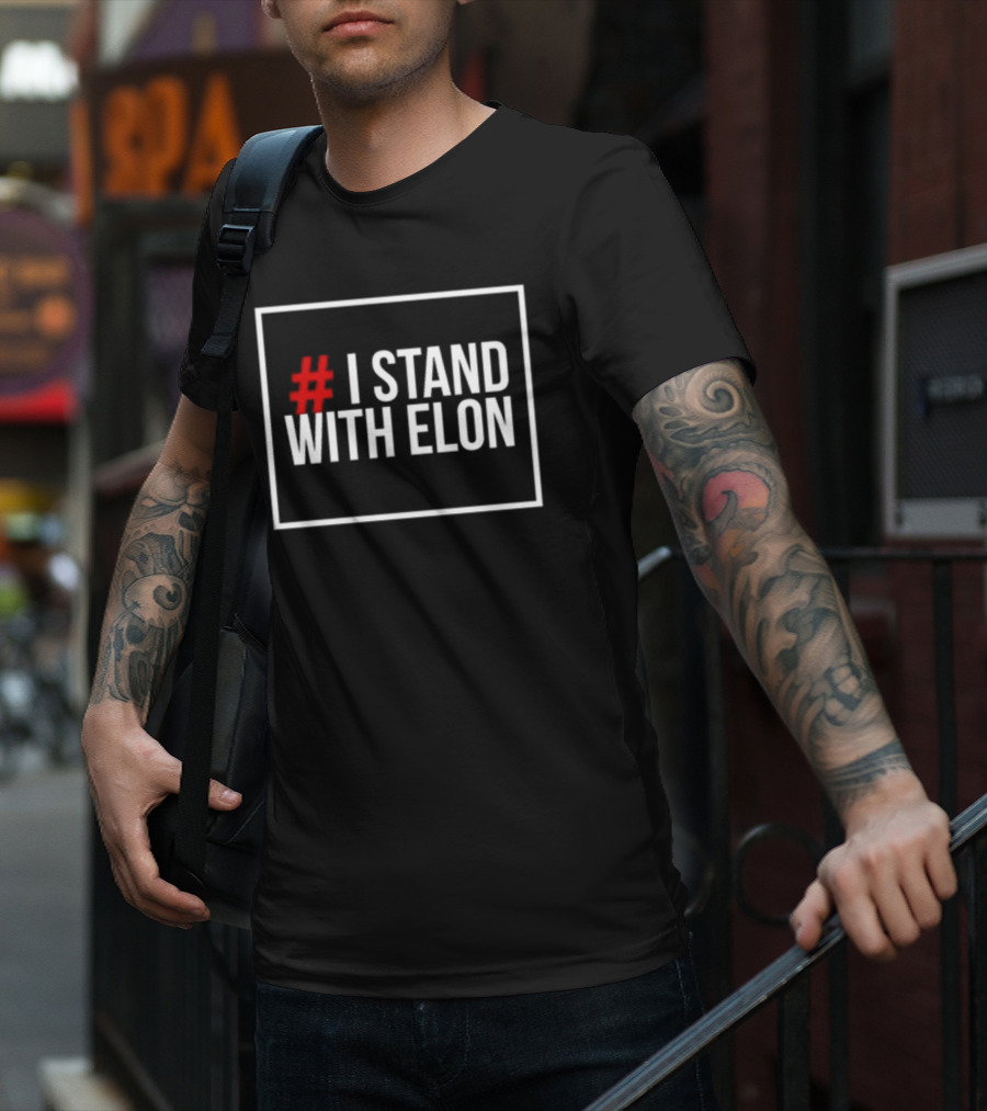 Alphafox78 # I Stand With Elon Hash Symbol T-Shirt