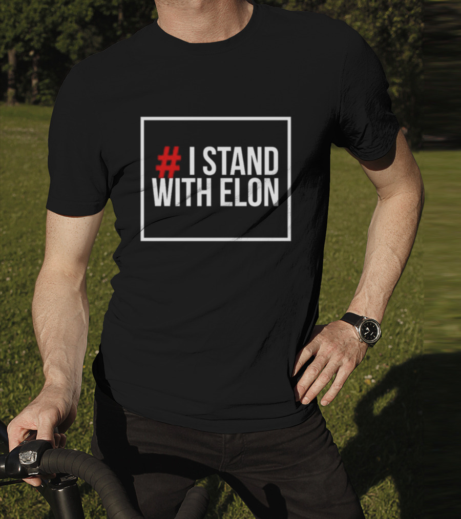 Alphafox78 # I Stand With Elon Hash Symbol T-Shirt